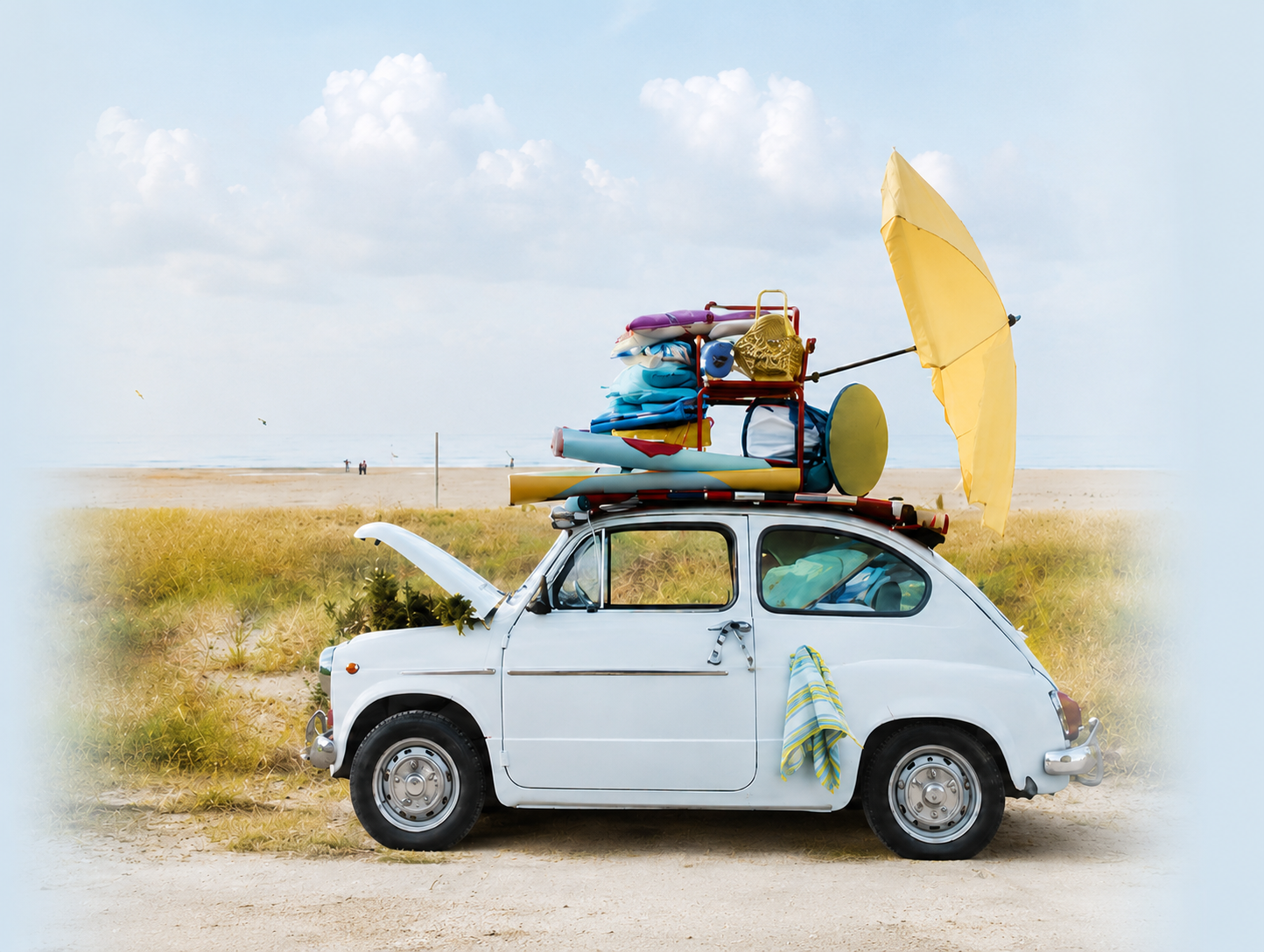 Voiture chargée pour les vacances